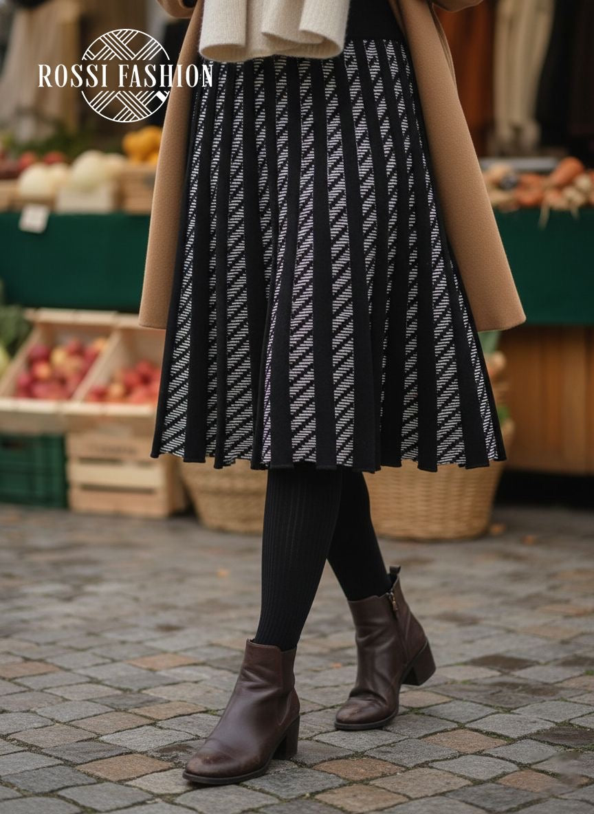 Laura Magas Derekú Kötött Szoknya